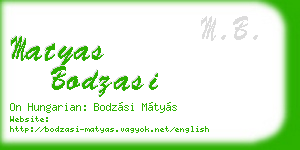 matyas bodzasi business card