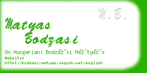 matyas bodzasi business card